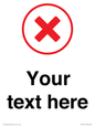 IV7131: Custom plain background, red cross in a circle sign