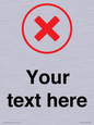 IV7131: Custom plain background, red cross in a circle sign