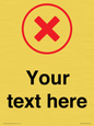 IV7131: Custom plain background, red cross in a circle sign