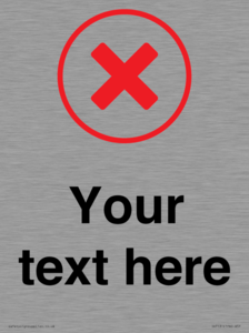 IV7131: Custom plain background, red cross in a circle sign