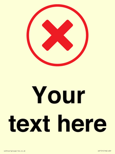 IV7131: Custom plain background, red cross in a circle sign