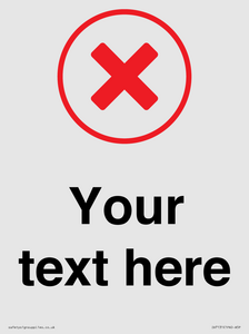 IV7131: Custom plain background, red cross in a circle sign