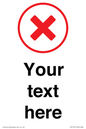 IV7131: Custom plain background, red cross in a circle sign