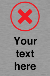 IV7131: Custom plain background, red cross in a circle sign