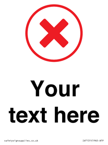 IV7131: Custom plain background, red cross in a circle sign