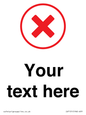 IV7131: Custom plain background, red cross in a circle sign