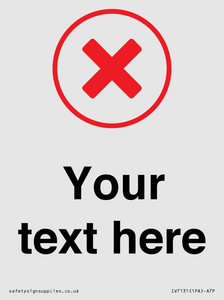 IV7131: Custom plain background, red cross in a circle sign
