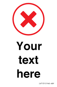 IV7131: Custom plain background, red cross in a circle sign