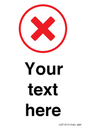 IV7131: Custom plain background, red cross in a circle sign