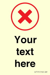 IV7131: Custom plain background, red cross in a circle sign