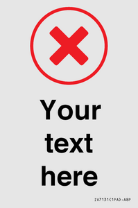 IV7131: Custom plain background, red cross in a circle sign