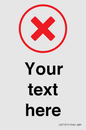 IV7131: Custom plain background, red cross in a circle sign