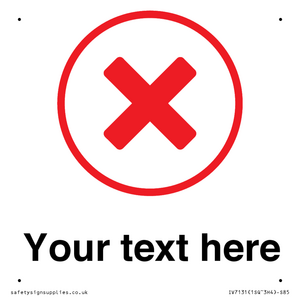 IV7131: Custom plain background, red cross in a circle sign
