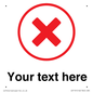 IV7131: Custom plain background, red cross in a circle sign