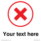 IV7131: Custom plain background, red cross in a circle sign