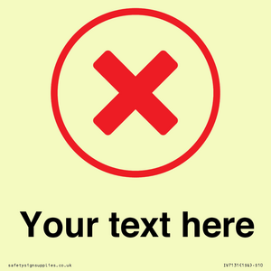 IV7131: Custom plain background, red cross in a circle sign