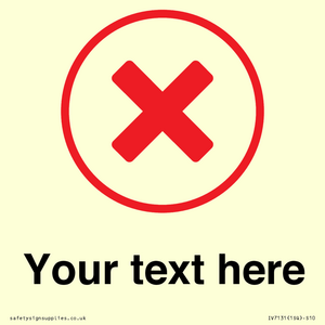 IV7131: Custom plain background, red cross in a circle sign