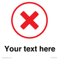 IV7131: Custom plain background, red cross in a circle sign