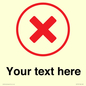 IV7131: Custom plain background, red cross in a circle sign