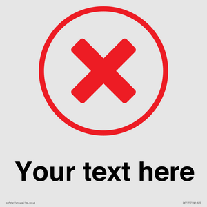 IV7131: Custom plain background, red cross in a circle sign