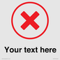 IV7131: Custom plain background, red cross in a circle sign