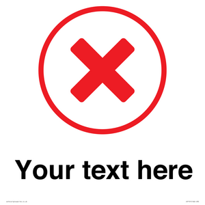 IV7131: Custom plain background, red cross in a circle sign