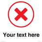 IV7131: Custom plain background, red cross in a circle sign