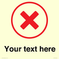 IV7131: Custom plain background, red cross in a circle sign