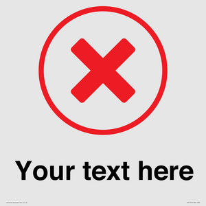 IV7131: Custom plain background, red cross in a circle sign