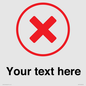 IV7131: Custom plain background, red cross in a circle sign