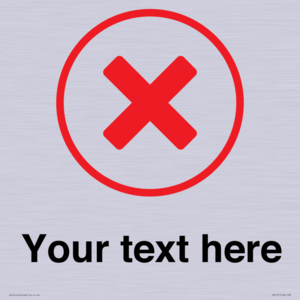 IV7131: Custom plain background, red cross in a circle sign