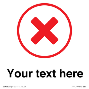 IV7131: Custom plain background, red cross in a circle sign