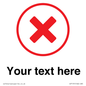 IV7131: Custom plain background, red cross in a circle sign