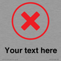 IV7131: Custom plain background, red cross in a circle sign