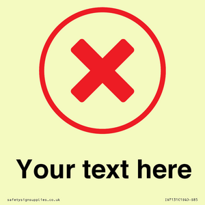 IV7131: Custom plain background, red cross in a circle sign