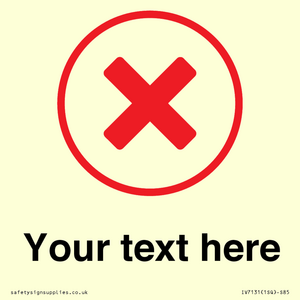 IV7131: Custom plain background, red cross in a circle sign