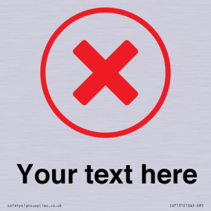 IV7131: Custom plain background, red cross in a circle sign