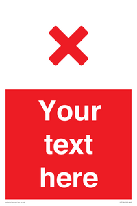 IV7134: Custom red background, red cross sign