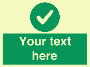 IV7135: Custom green background, green circle with tick