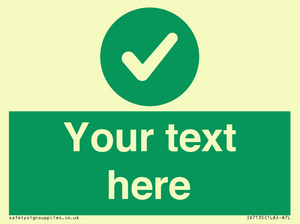 IV7135: Custom green background, green circle with tick