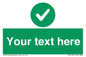 IV7135: Custom green background, green circle with tick