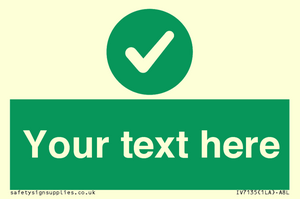 IV7135: Custom green background, green circle with tick