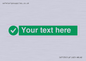 IV7135: Custom green background, green circle with tick