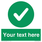 IV7135: Custom green background, green circle with tick