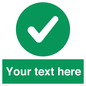 IV7135: Custom green background, green circle with tick
