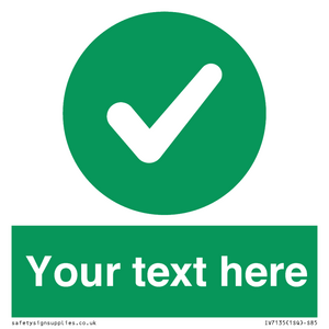 IV7135: Custom green background, green circle with tick