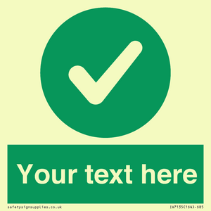 IV7135: Custom green background, green circle with tick