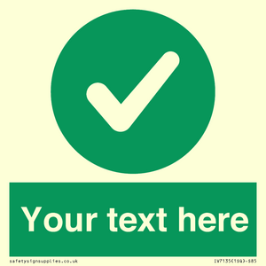 IV7135: Custom green background, green circle with tick