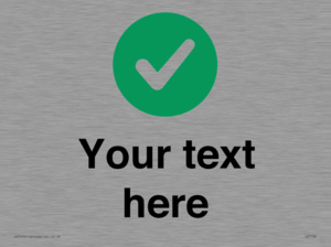 IV7136: Custom plain background, green circle with tick