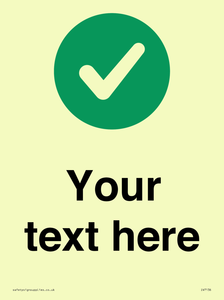 IV7136: Custom plain background, green circle with tick